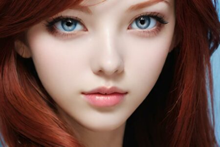 AI girl with red hair wallpaper