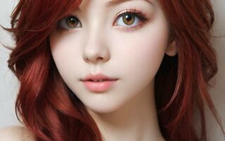 AI girl with red hair wallpaper