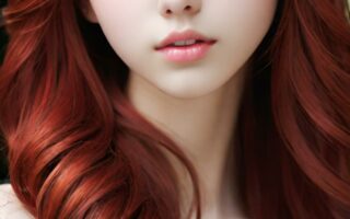 AI girl with red hair wallpaper