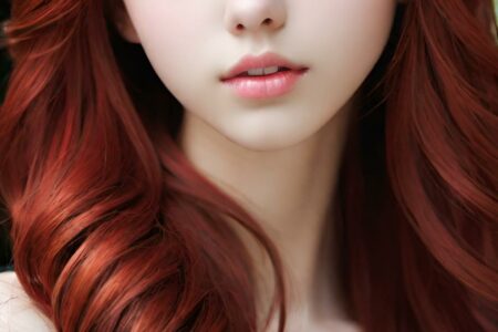 AI girl with red hair wallpaper