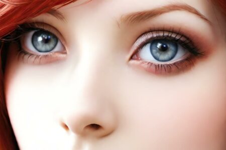 AI girl with red hair wallpaper