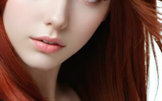 AI girl with red hair wallpaper