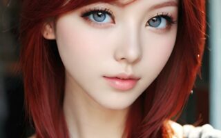 AI girl with red hair wallpaper