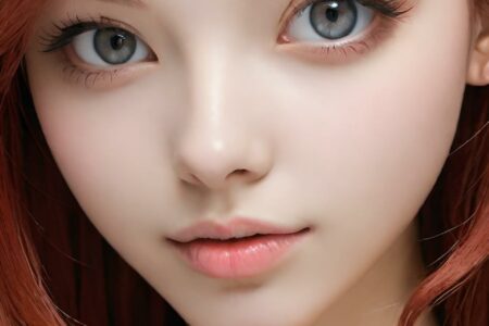AI girl with red hair wallpaper