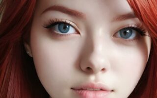 AI girl with red hair wallpaper