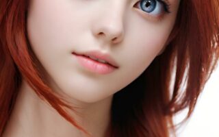 AI girl with red hair wallpaper