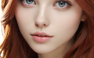 AI girl with red hair wallpaper