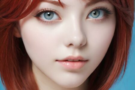 AI girl with red hair wallpaper