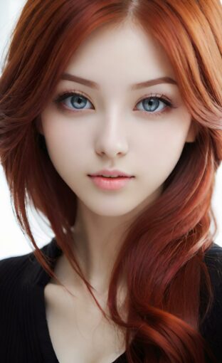 AI girl with red hair wallpaper