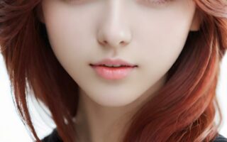 AI girl with red hair wallpaper