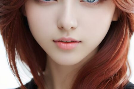 AI girl with red hair wallpaper