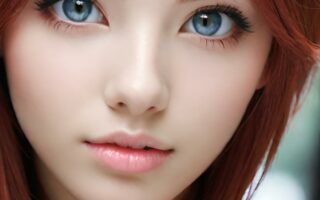 AI girl with red hair wallpaper