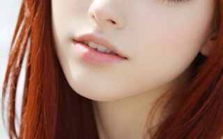 AI girl with red hair wallpaper