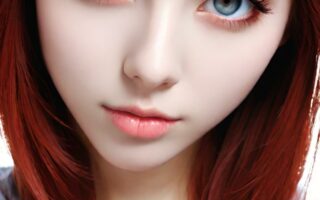 AI girl with red hair wallpaper