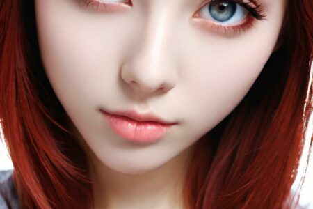 AI girl with red hair wallpaper