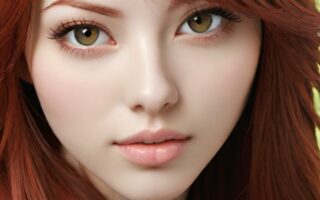 AI girl with red hair wallpaper