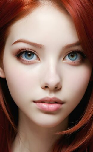 AI girl with red hair wallpaper