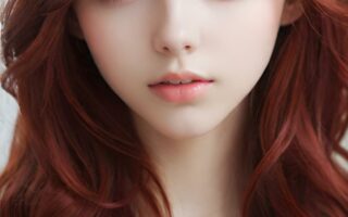AI girl with red hair wallpaper