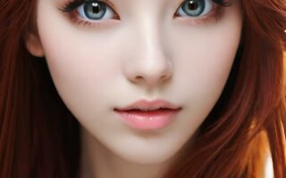 AI girl with red hair wallpaper