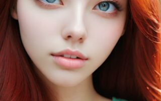 AI girl with red hair wallpaper