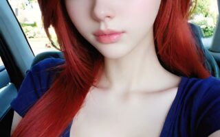 AI girl with red hair wallpaper