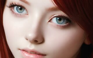 AI girl with red hair wallpaper