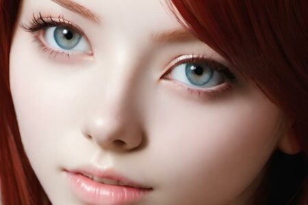 AI girl with red hair wallpaper