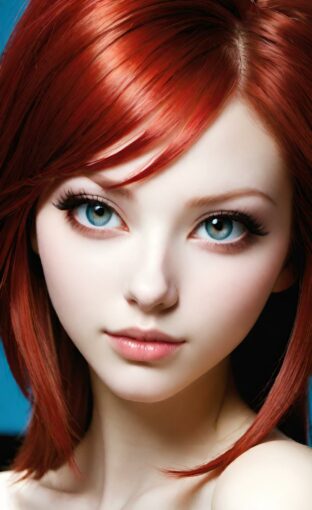 AI girl with red hair wallpaper