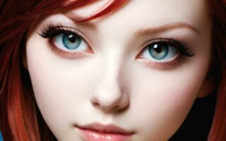 AI girl with red hair wallpaper