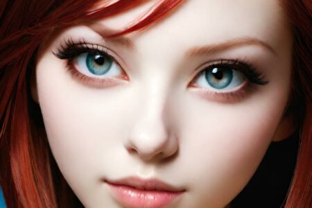 AI girl with red hair wallpaper