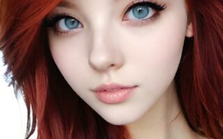AI girl with red hair wallpaper