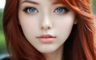 AI girl with red hair wallpaper