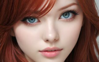 AI girl with red hair wallpaper