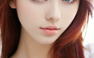 AI girl with red hair wallpaper