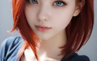 AI girl with red hair wallpaper