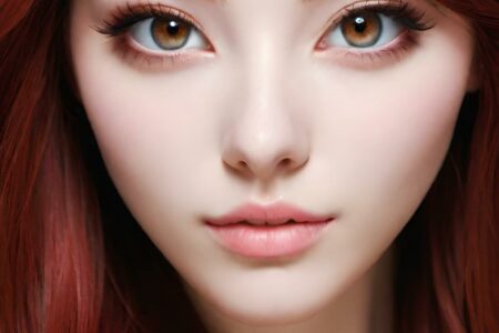 AI girl with red hair wallpaper