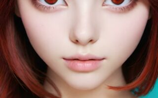 AI girl with red hair wallpaper