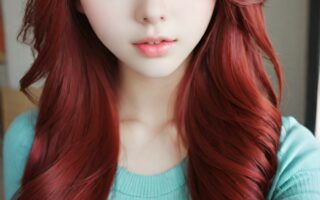 AI girl with red hair wallpaper