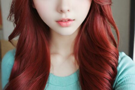 AI girl with red hair wallpaper