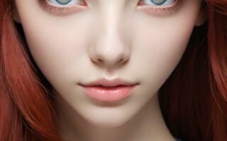 AI girl with red hair wallpaper