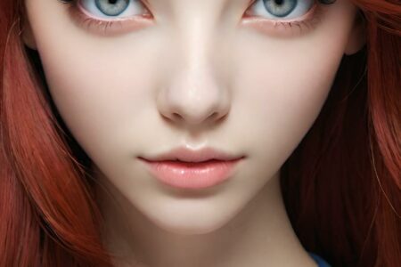 AI girl with red hair wallpaper