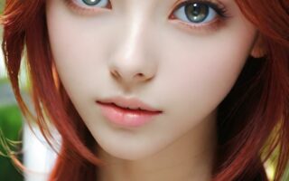 AI girl with red hair wallpaper