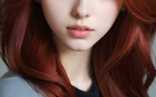 AI girl with red hair wallpaper