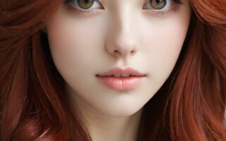 AI girl with red hair wallpaper