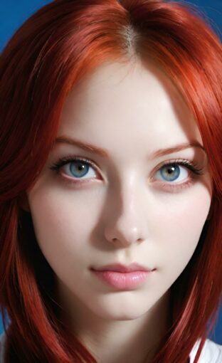 AI girl with red hair wallpaper