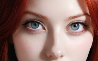 AI girl with red hair wallpaper