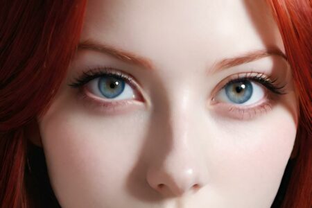 AI girl with red hair wallpaper