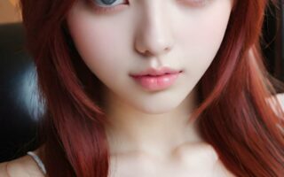 AI girl with red hair wallpaper