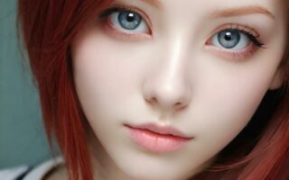 AI girl with red hair wallpaper
