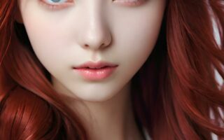 AI girl with red hair wallpaper